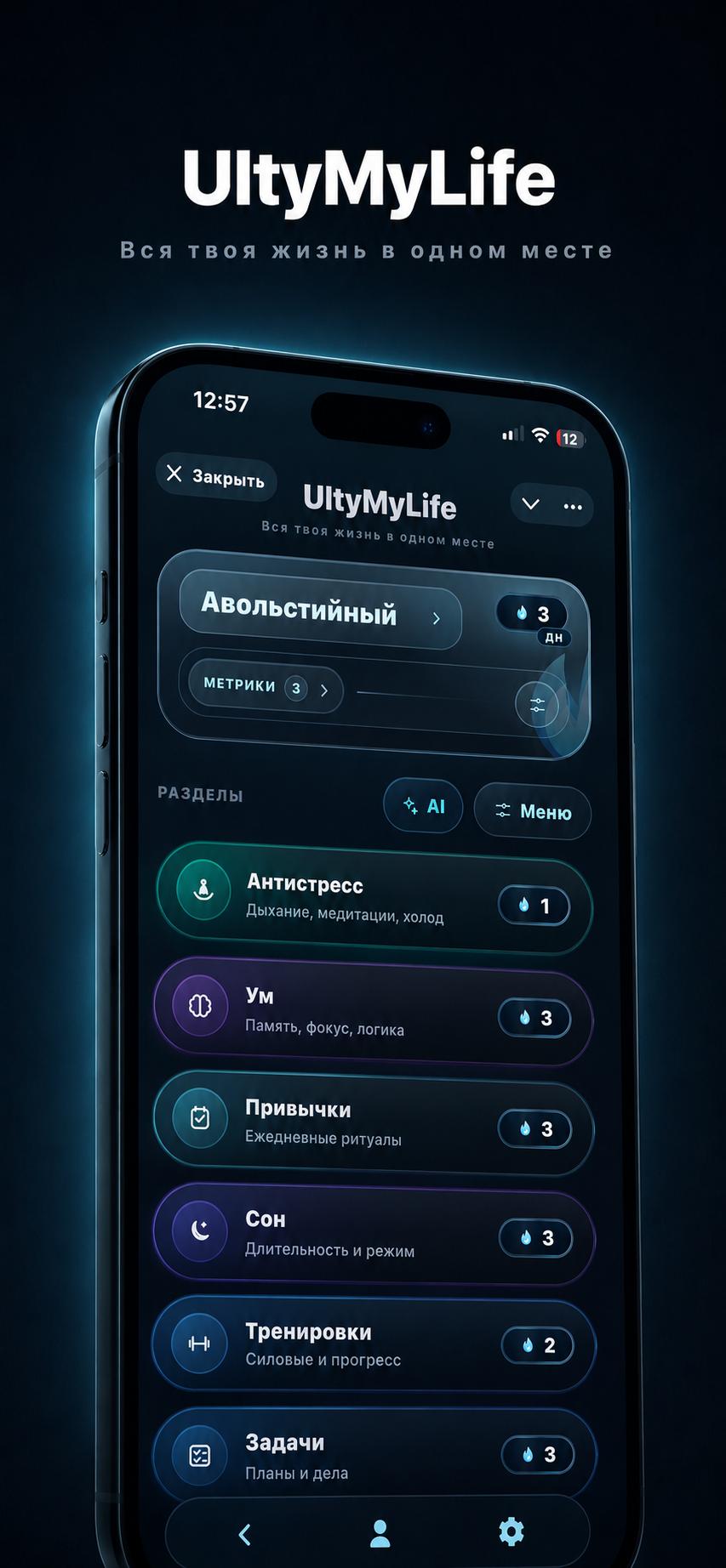 UltyMyLife — Аналитика прогресса